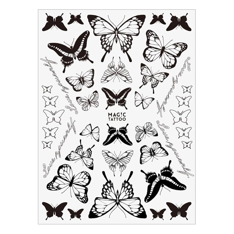 蝶,2週間で消えるタトゥー,ヘナタトゥー,ジャグアタトゥー ジャグアタトゥーデザイン 蝶々のデザインです🦋 蝶々と何か